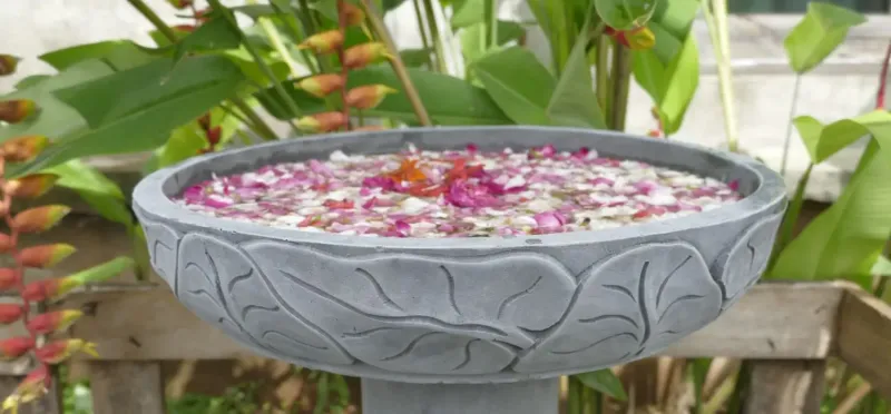 Makassar - Bowl with lotus motive, Ø 50 cm | cast stone 